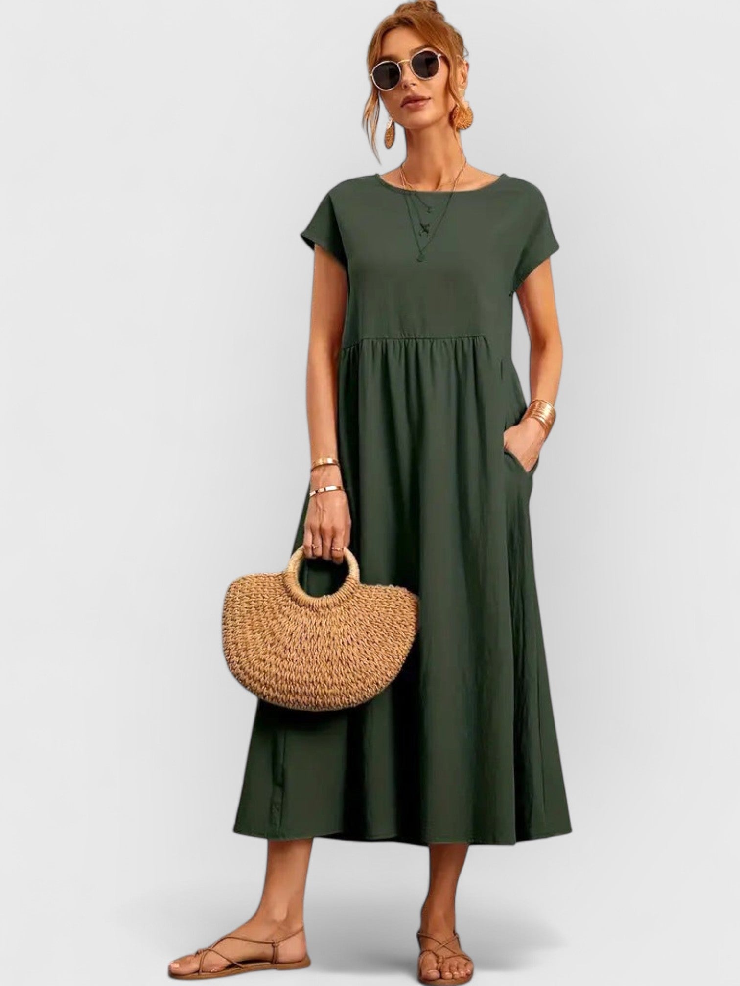 Juliane™ | Robe en lin premium avec poches - LUNAEVE