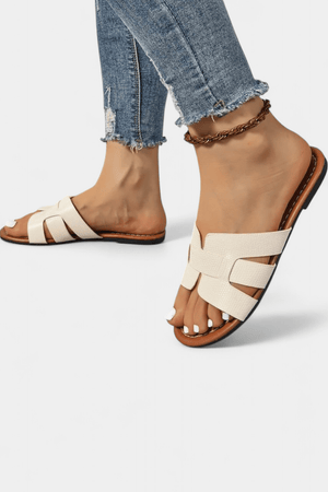 Sylvie™ | Sandales Plates au Design Classique avec Découpe Géométrique - LUNAEVE