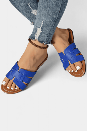 Sylvie™ | Sandales Plates au Design Classique avec Découpe Géométrique - LUNAEVE