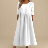Amélie™ | Robe à Poches en Coton Doux - LUNAEVE