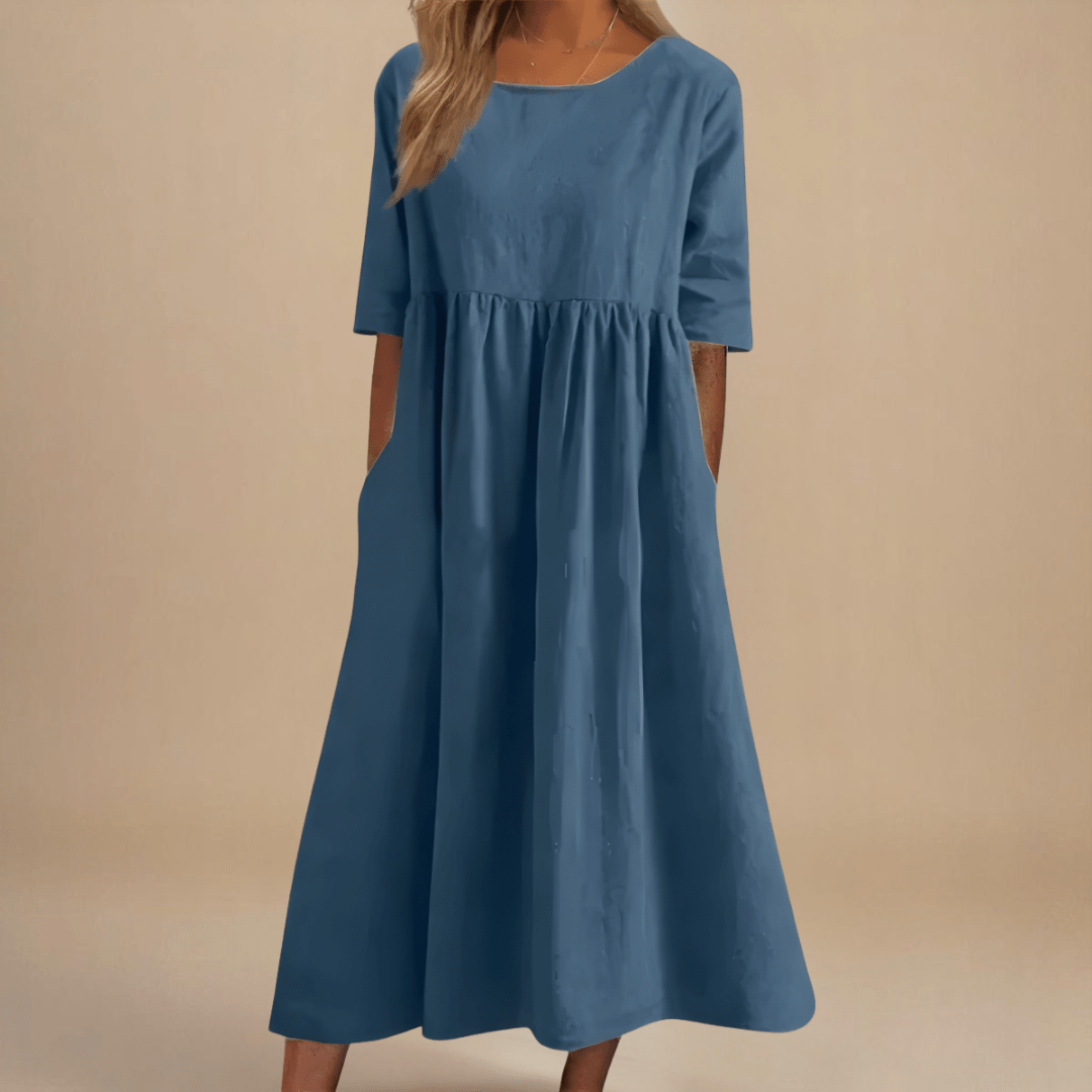 Amélie™ | Robe à Poches en Coton Doux - LUNAEVE
