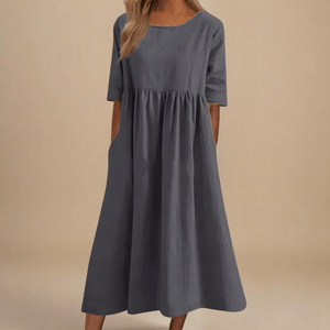 Amélie™ | Robe à Poches en Coton Doux - LUNAEVE