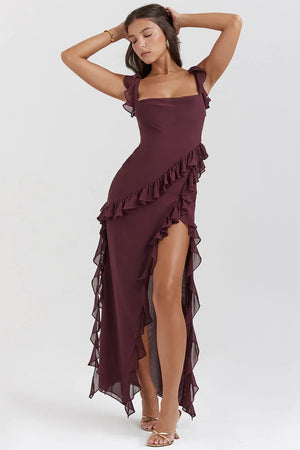 Aveline™ | Robe de soirée à volants élégants - LUNAEVE