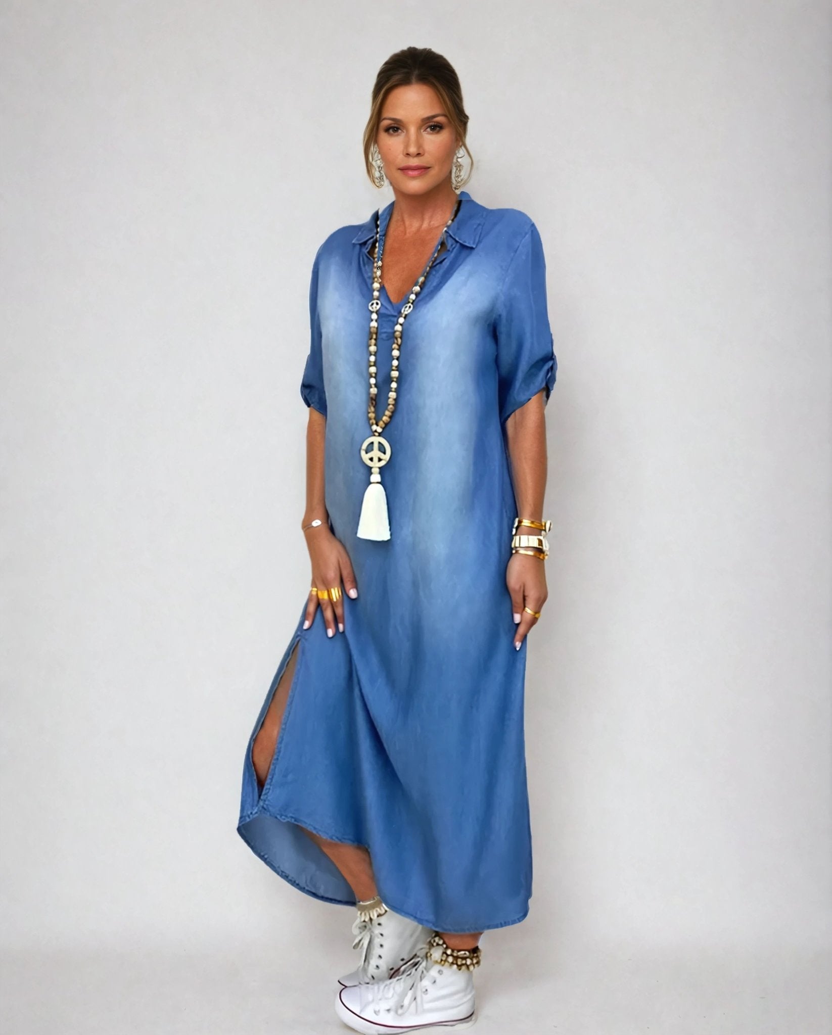 Camille™ |Robe Longue Style Jeans - LUNAEVE