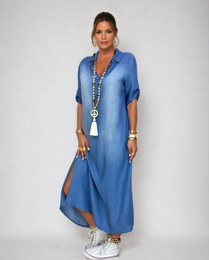 Camille™ |Robe Longue Style Jeans - LUNAEVE