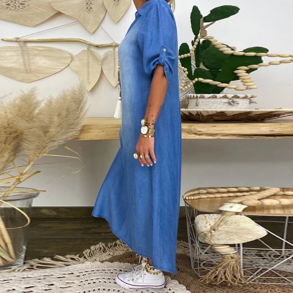 Camille™ |Robe Longue Style Jeans - LUNAEVE