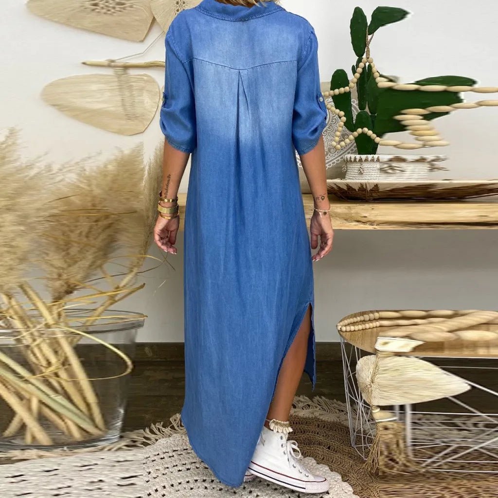 Camille™ |Robe Longue Style Jeans - LUNAEVE