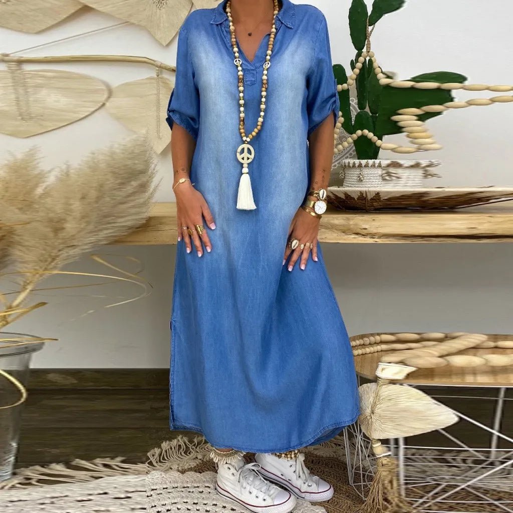 Camille™ |Robe Longue Style Jeans - LUNAEVE