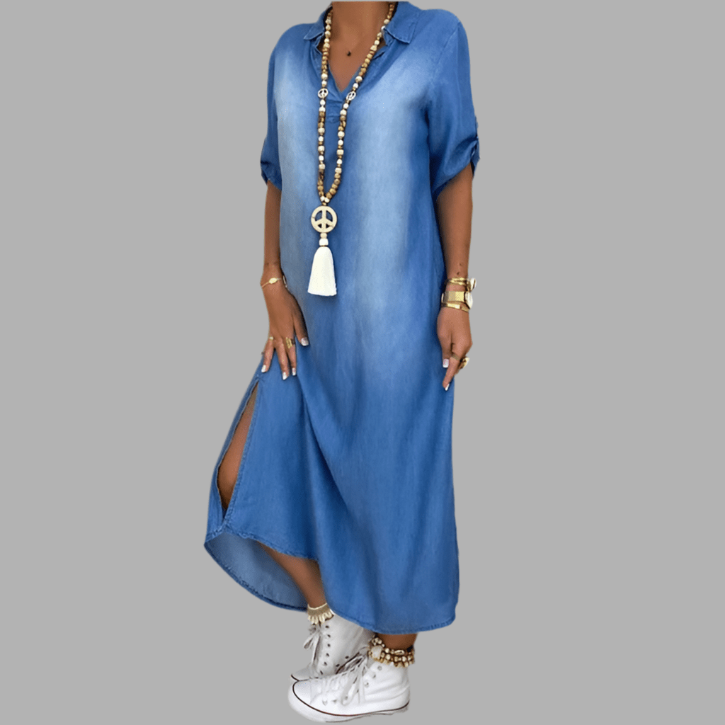 Camille™ |Robe Longue Style Jeans - LUNAEVE