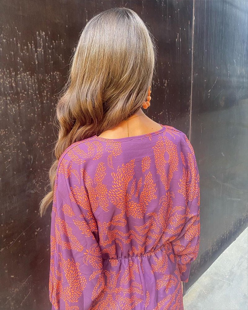 Éliane™ | Robe portefeuille élégante à manches longues - LUNAEVE