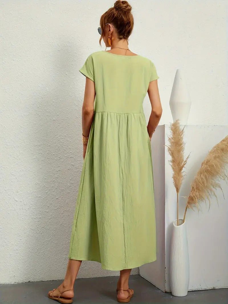 Juliane™ | Robe en lin premium avec poches - LUNAEVE