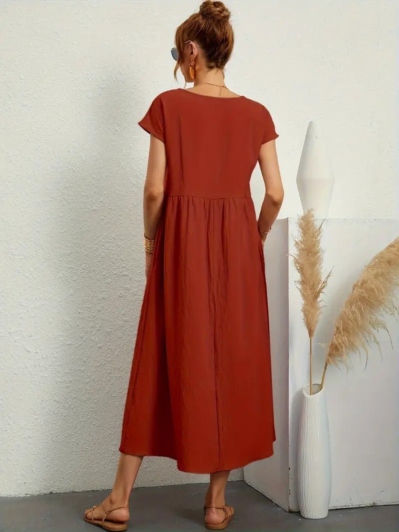 Juliane™ | Robe en lin premium avec poches - LUNAEVE