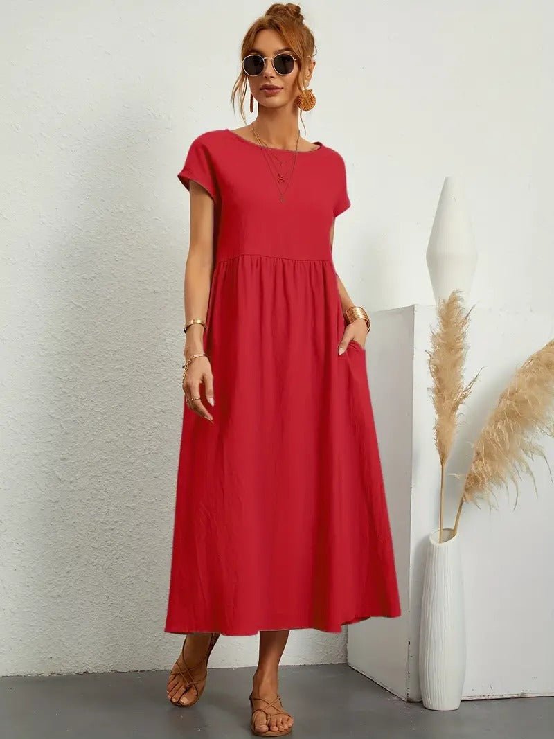 Juliane™ | Robe en lin premium avec poches - LUNAEVE
