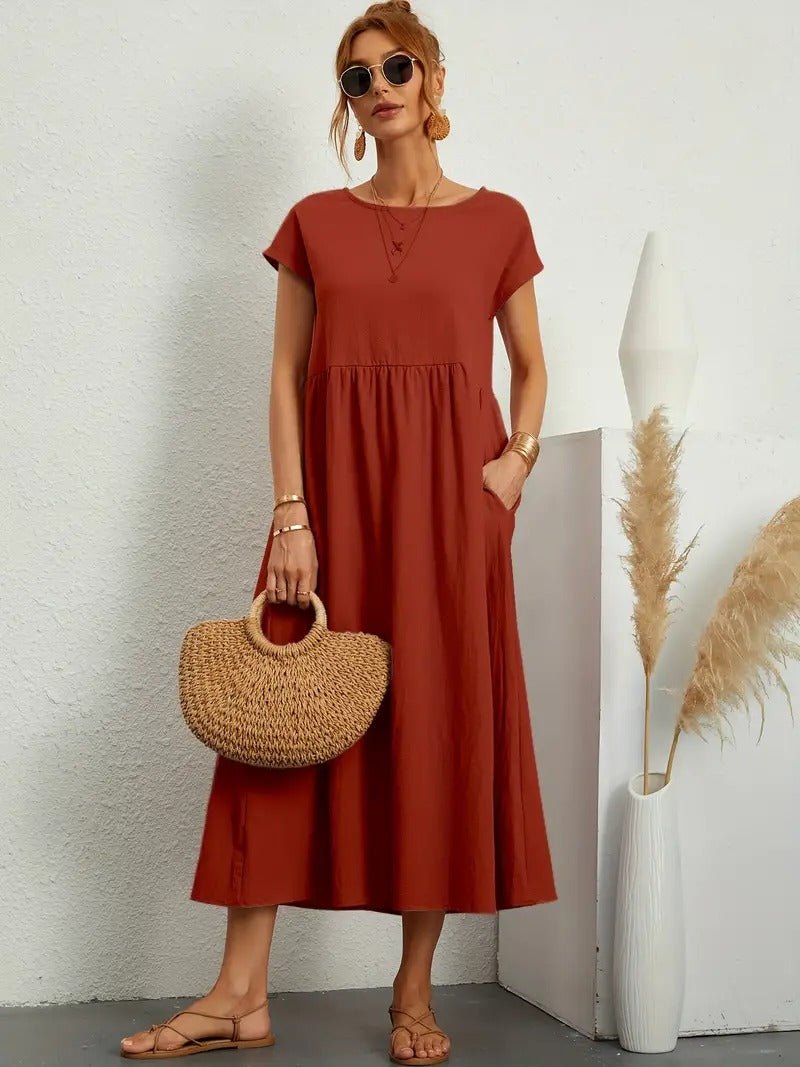 Juliane™ | Robe en lin premium avec poches - LUNAEVE