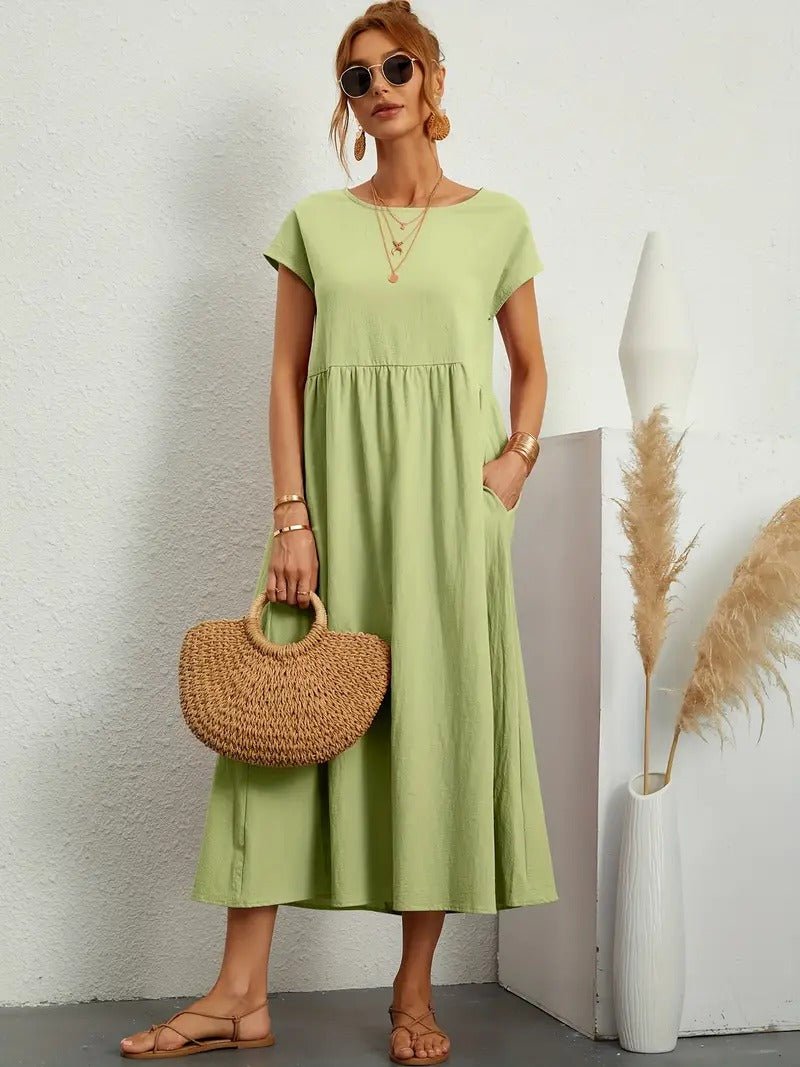 Juliane™ | Robe en lin premium avec poches - LUNAEVE