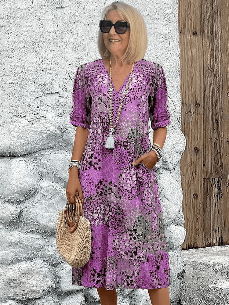 Léonie™ | Robe mi - longue vibrante - LUNAEVE