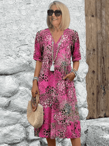 Léonie™ | Robe mi - longue vibrante - LUNAEVE