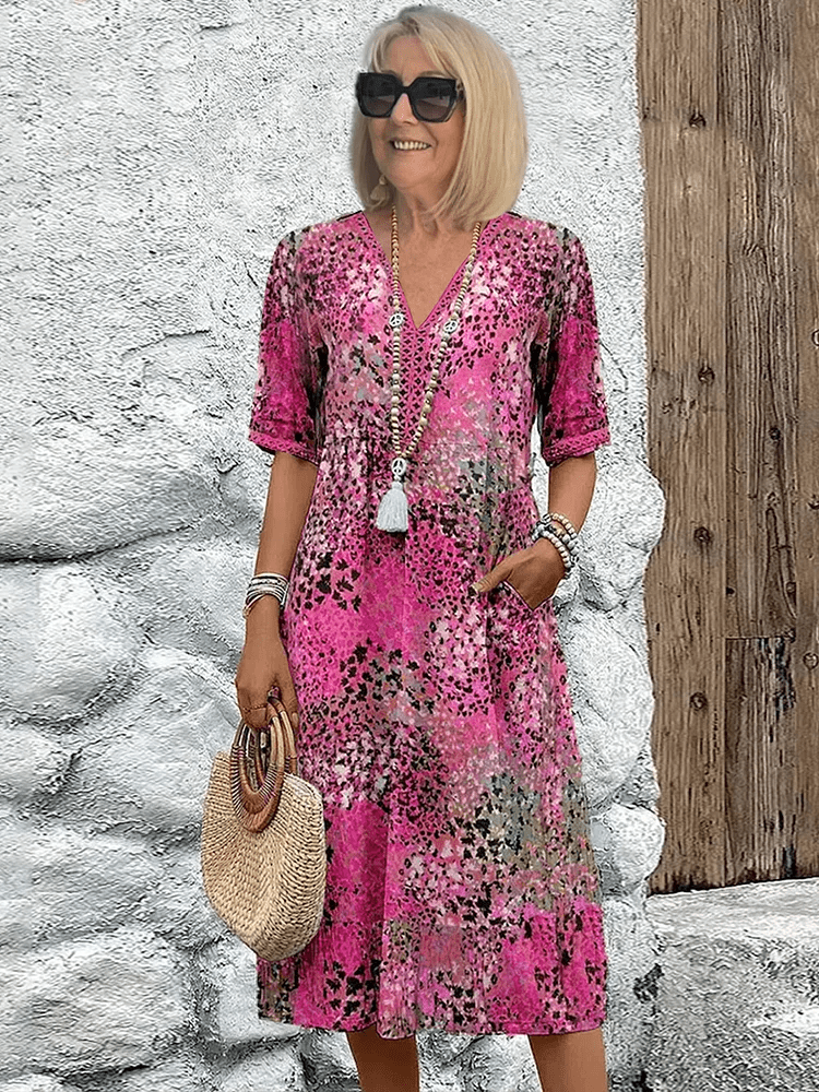 Léonie™ | Robe mi - longue vibrante - LUNAEVE