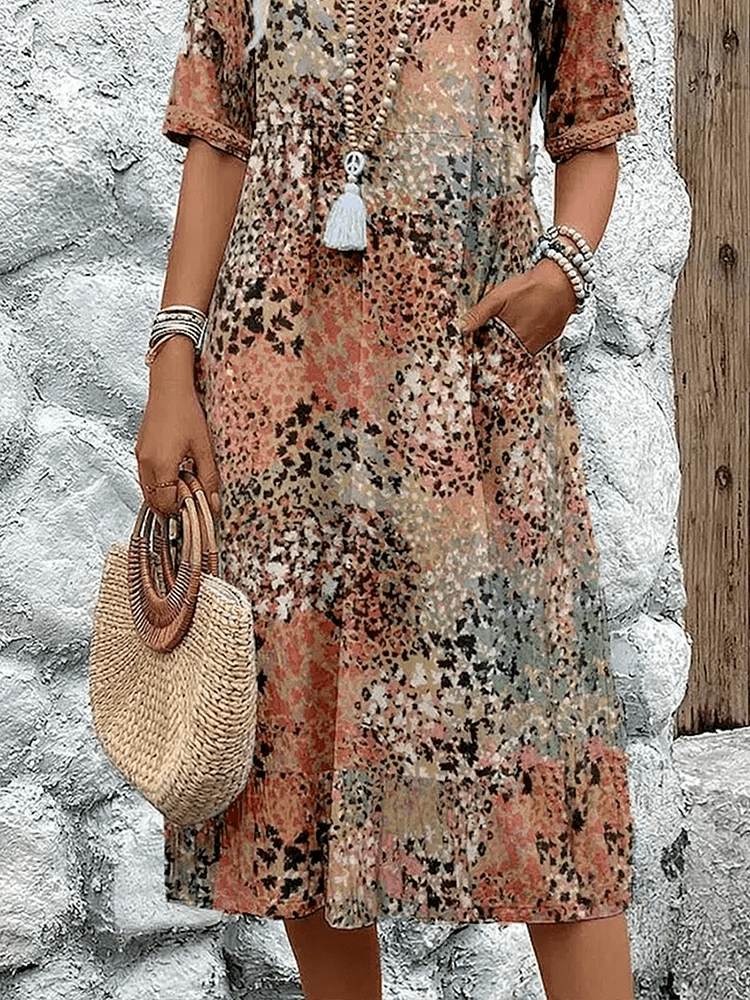 Léonie™ | Robe mi - longue vibrante - LUNAEVE