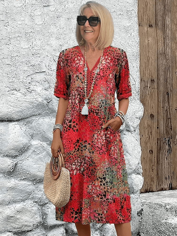 Léonie™ | Robe mi - longue vibrante - LUNAEVE