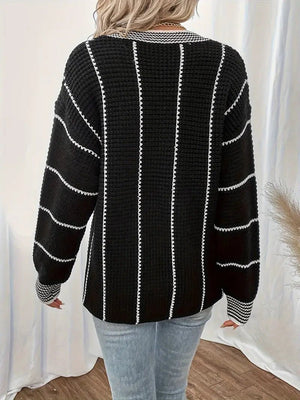 Liora Paris™ | Pull Rayé Décontracté à Manches Longues - LUNAEVE