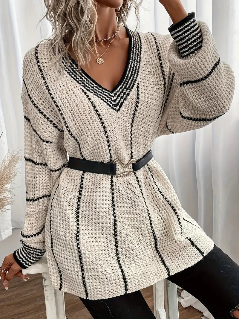 Liora Paris™ | Pull Rayé Décontracté à Manches Longues - LUNAEVE