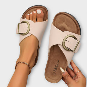 Margie™ | Mules pour femme en liège avec brides à boucles - LUNAEVE