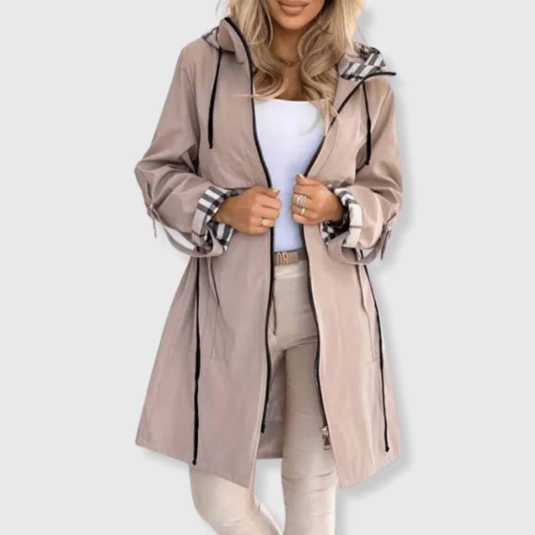 Natalia | Manteau zippé imperméable et coupe - vent - LUNAEVE